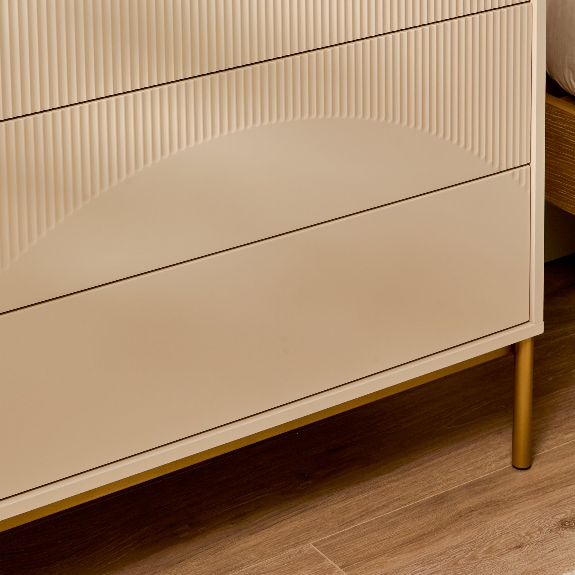 Luella 80cm 3 Drawer Fluted Chest of Drawers - Driftwood