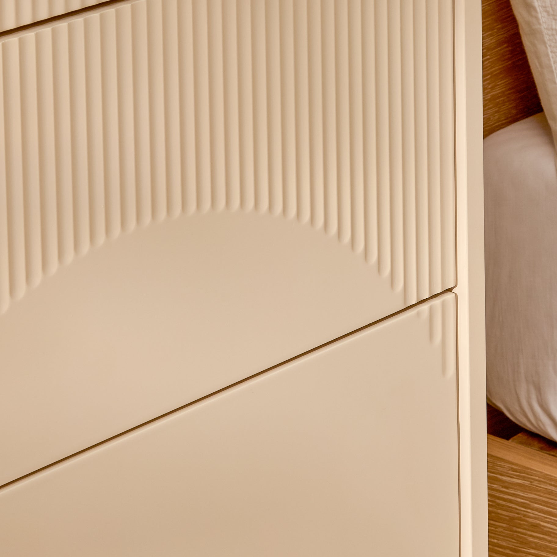 Luella 80cm 5 Drawer Fluted Tallboy - Driftwood