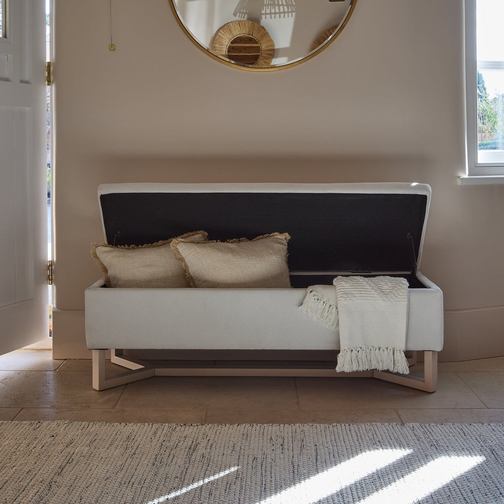 Norah Storage Ottoman - Ivory
