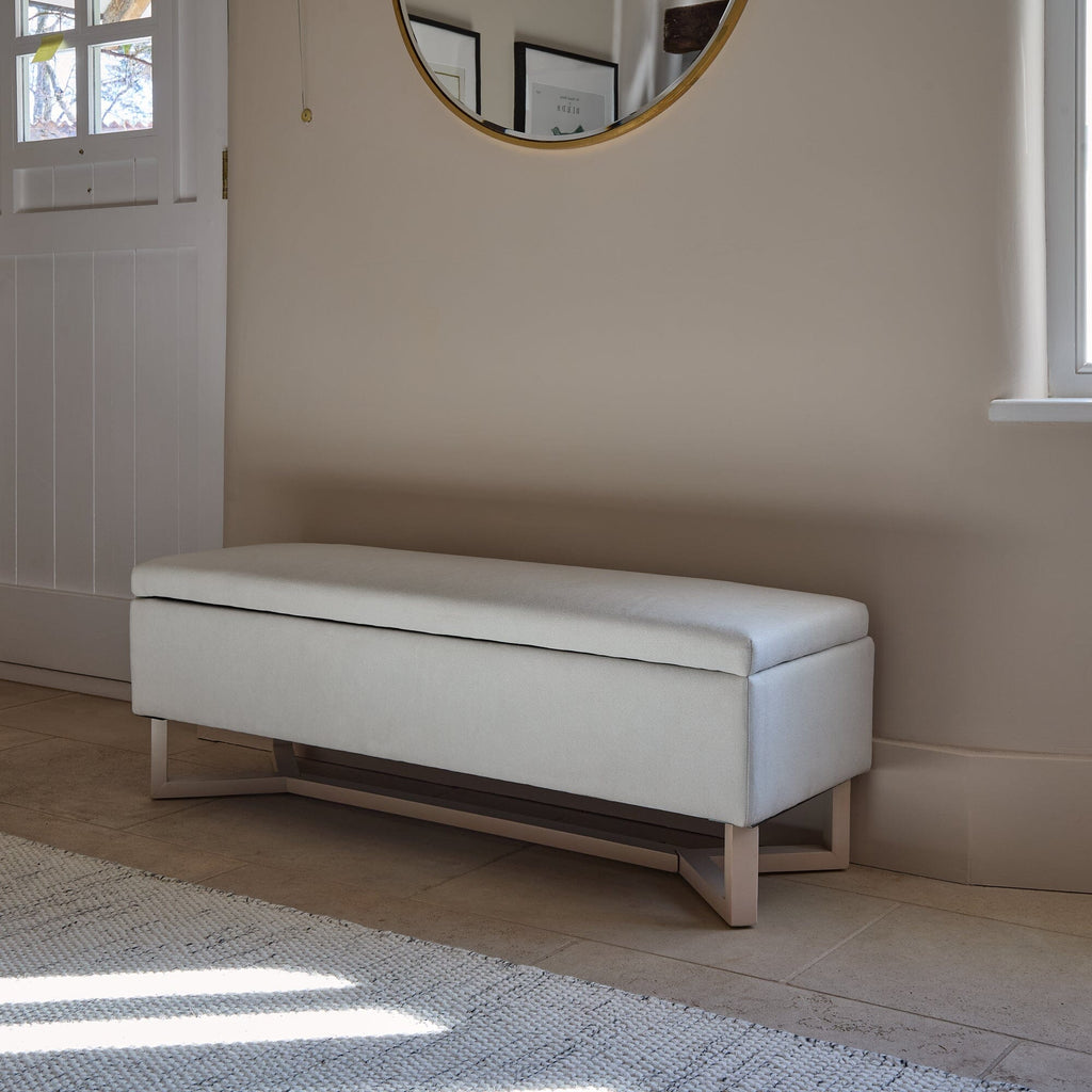 Norah Storage Ottoman - Ivory