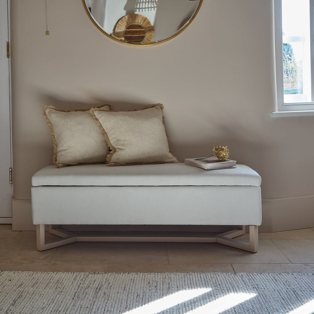 Norah Storage Ottoman - Ivory