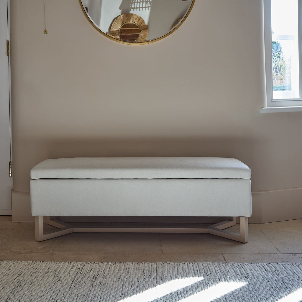 Norah Storage Ottoman - Ivory