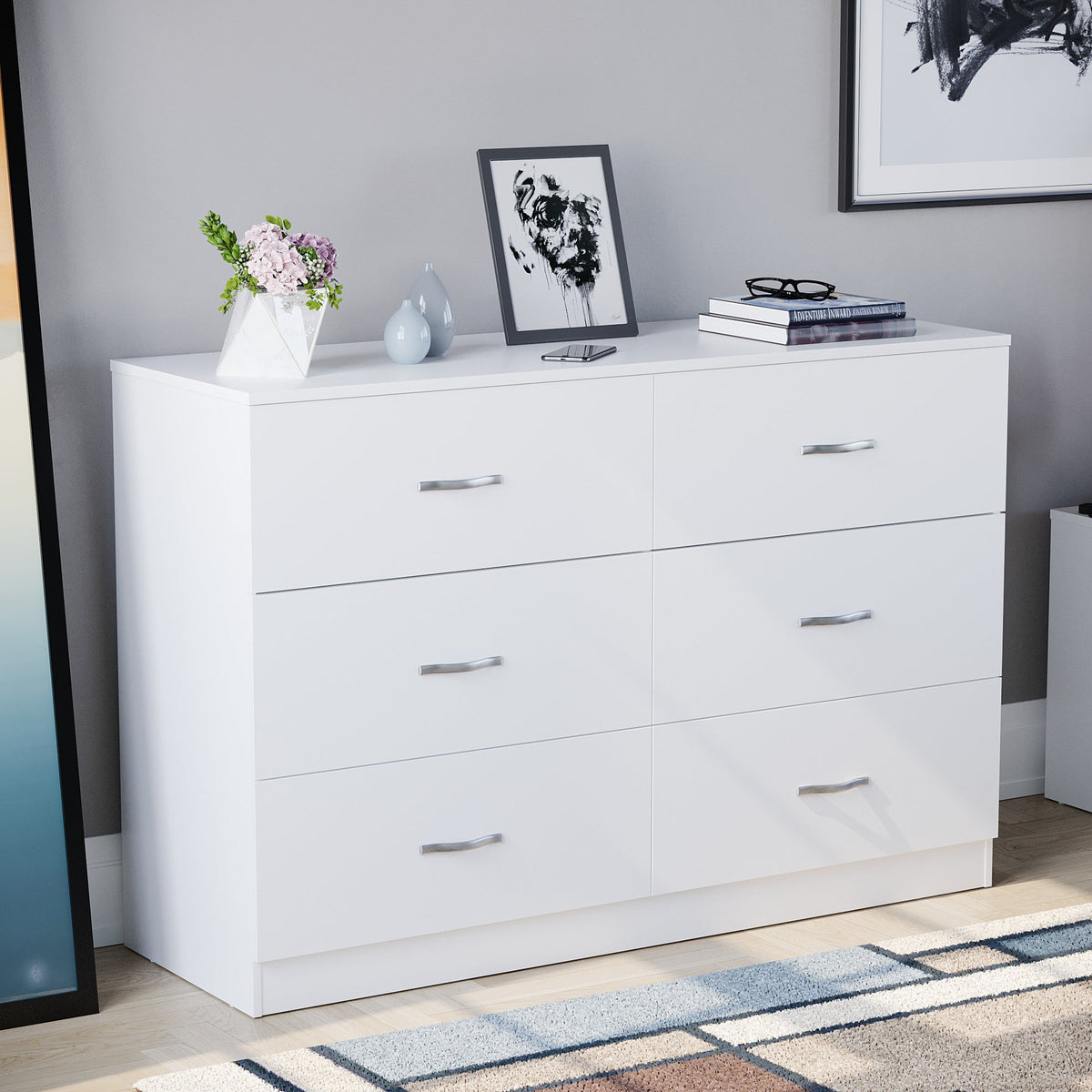 Riano 6-Drawer Chest, White
