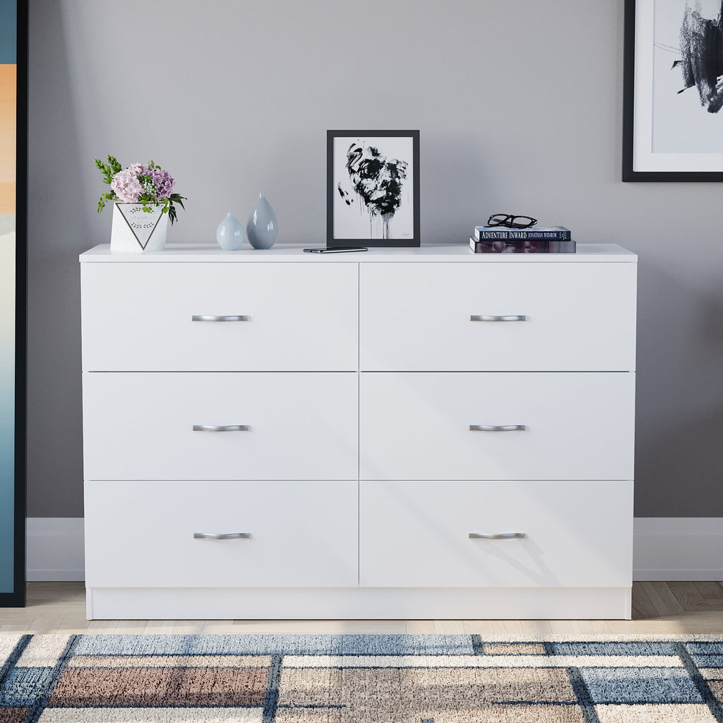 Riano 6-Drawer Chest, White