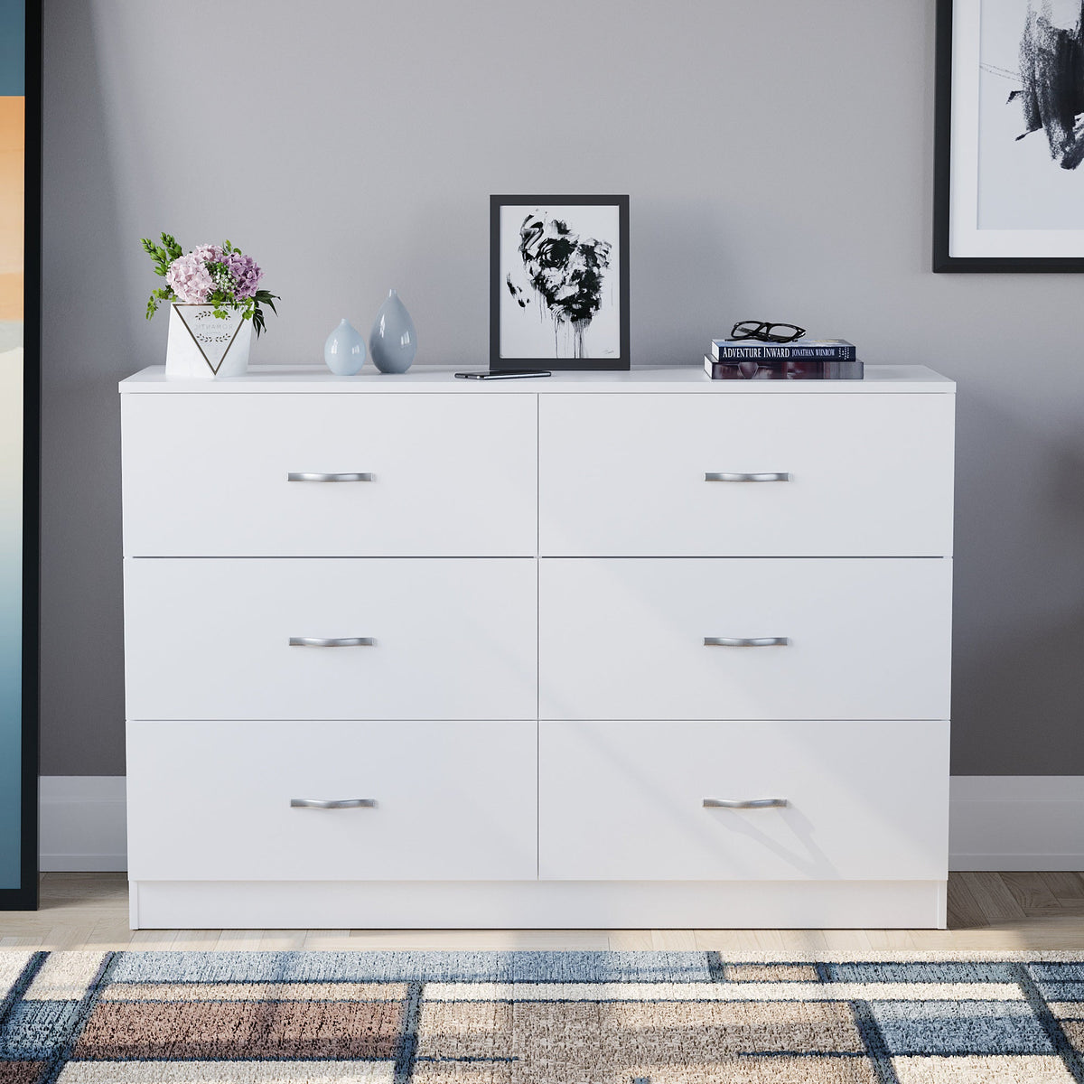 Riano 6-Drawer Chest, White