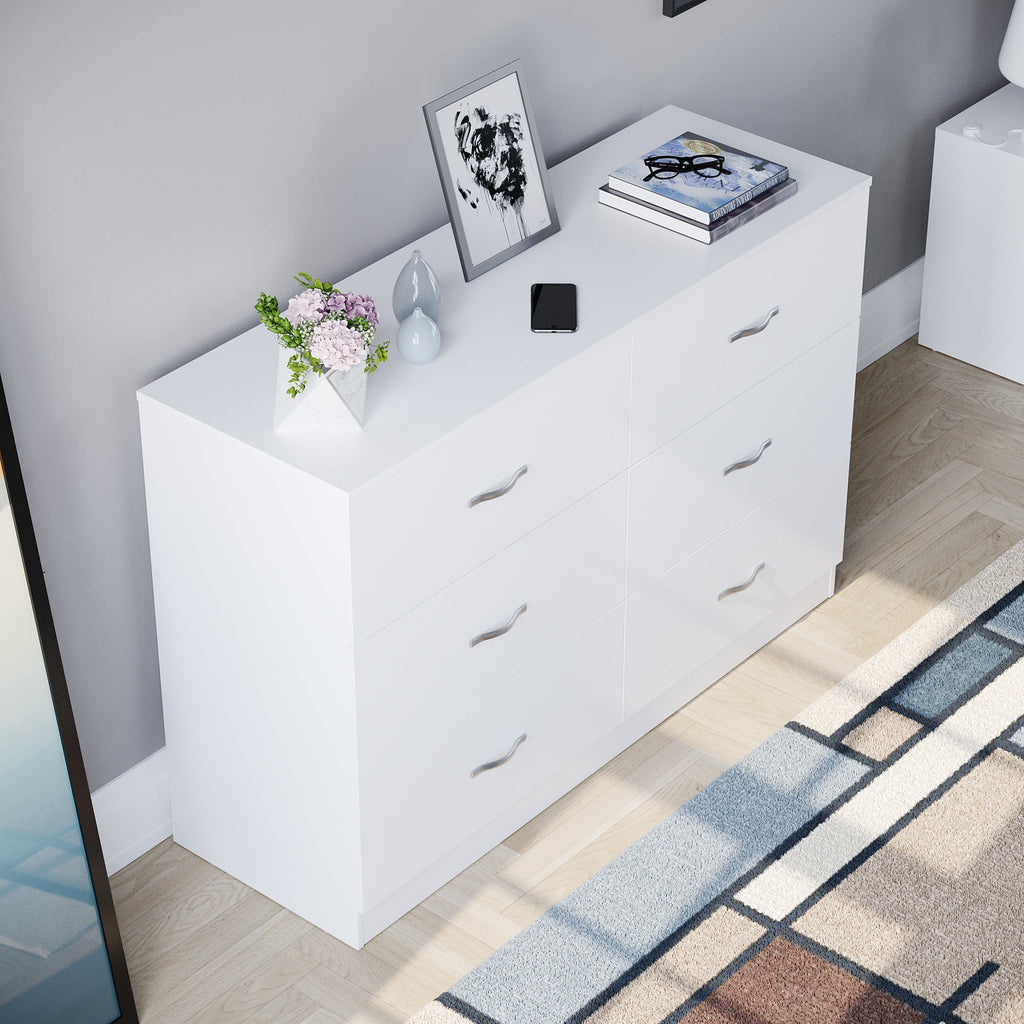 Riano 6-Drawer Chest, White