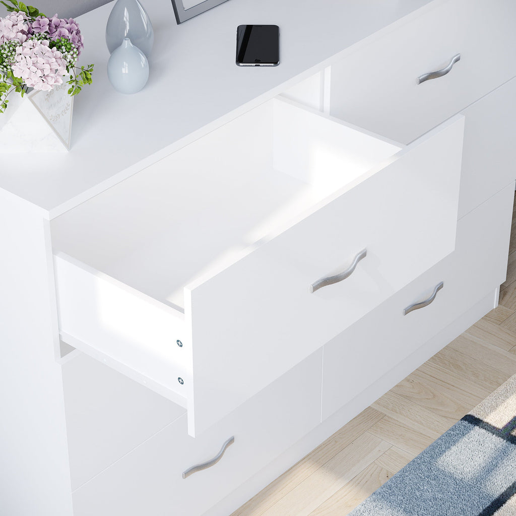 Riano 6-Drawer Chest, White