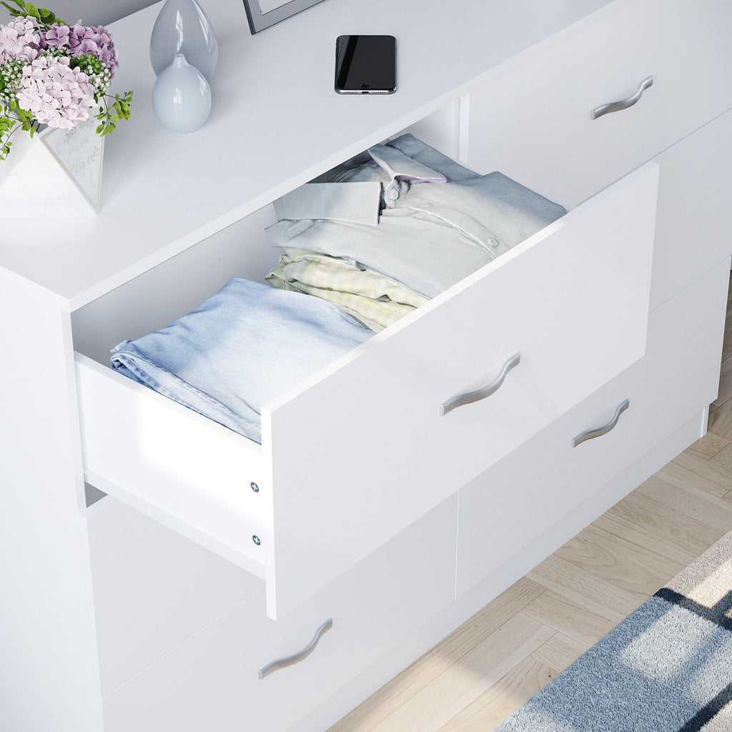 Riano 6-Drawer Chest, White