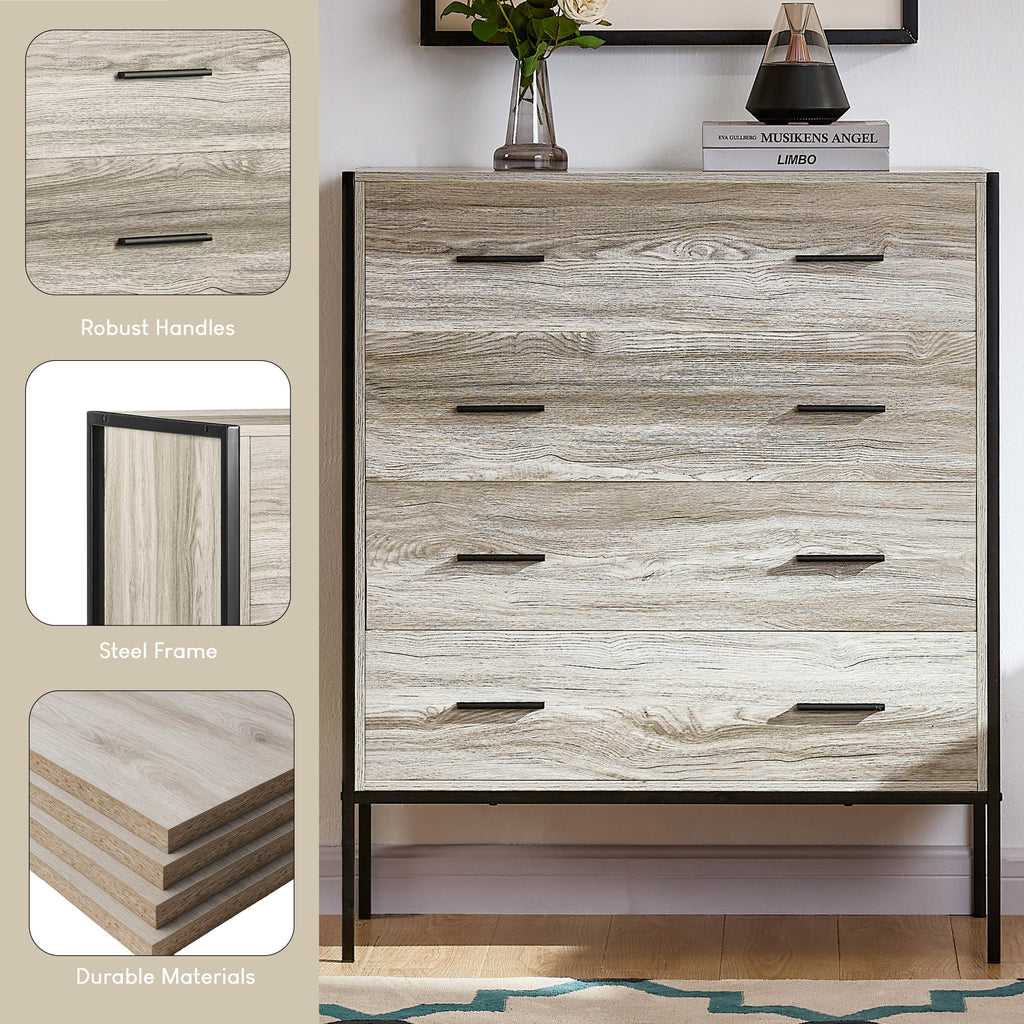 Brooklyn 4-Drawer Chest - Grey