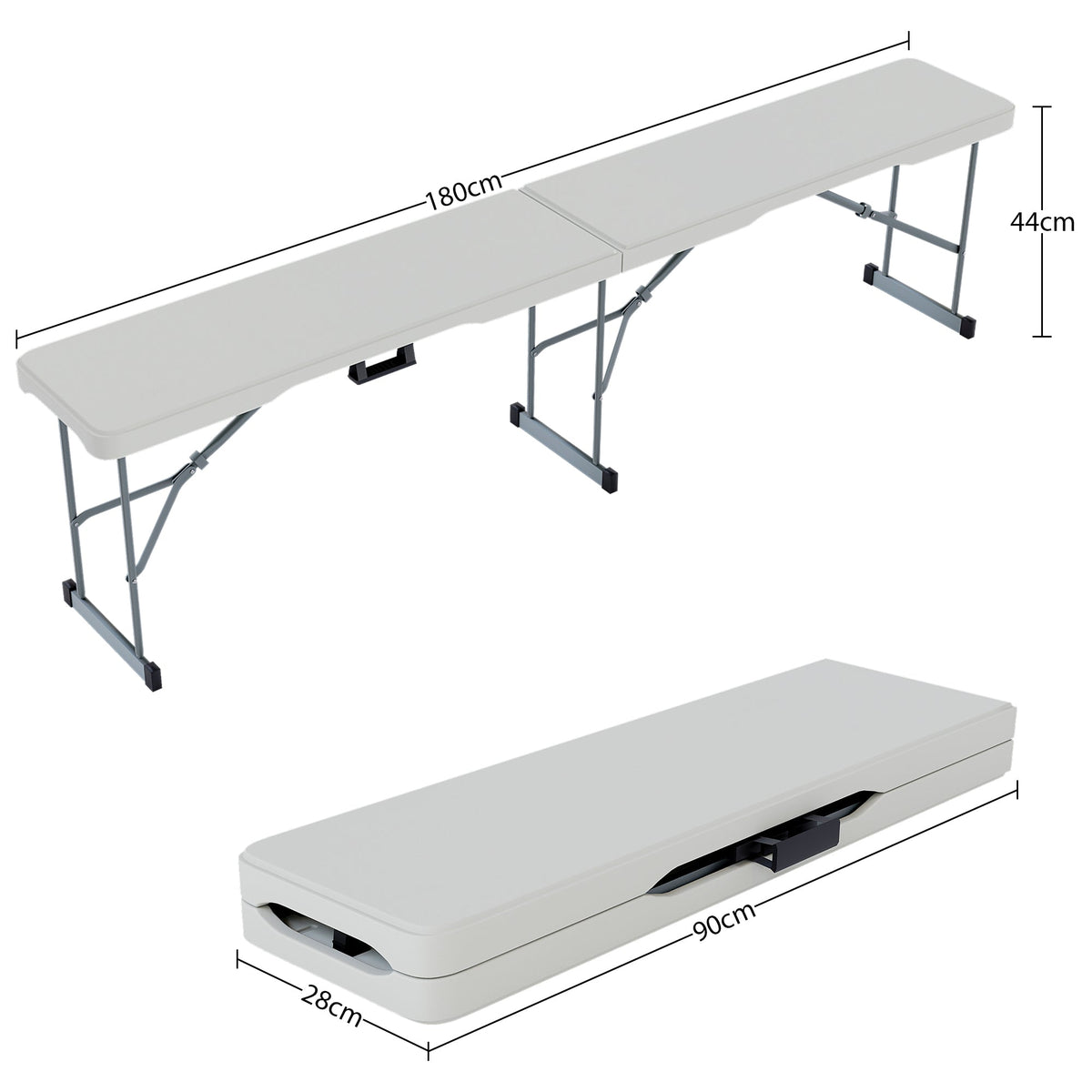Folding 6ft Table & Set of 2 Folding Benches