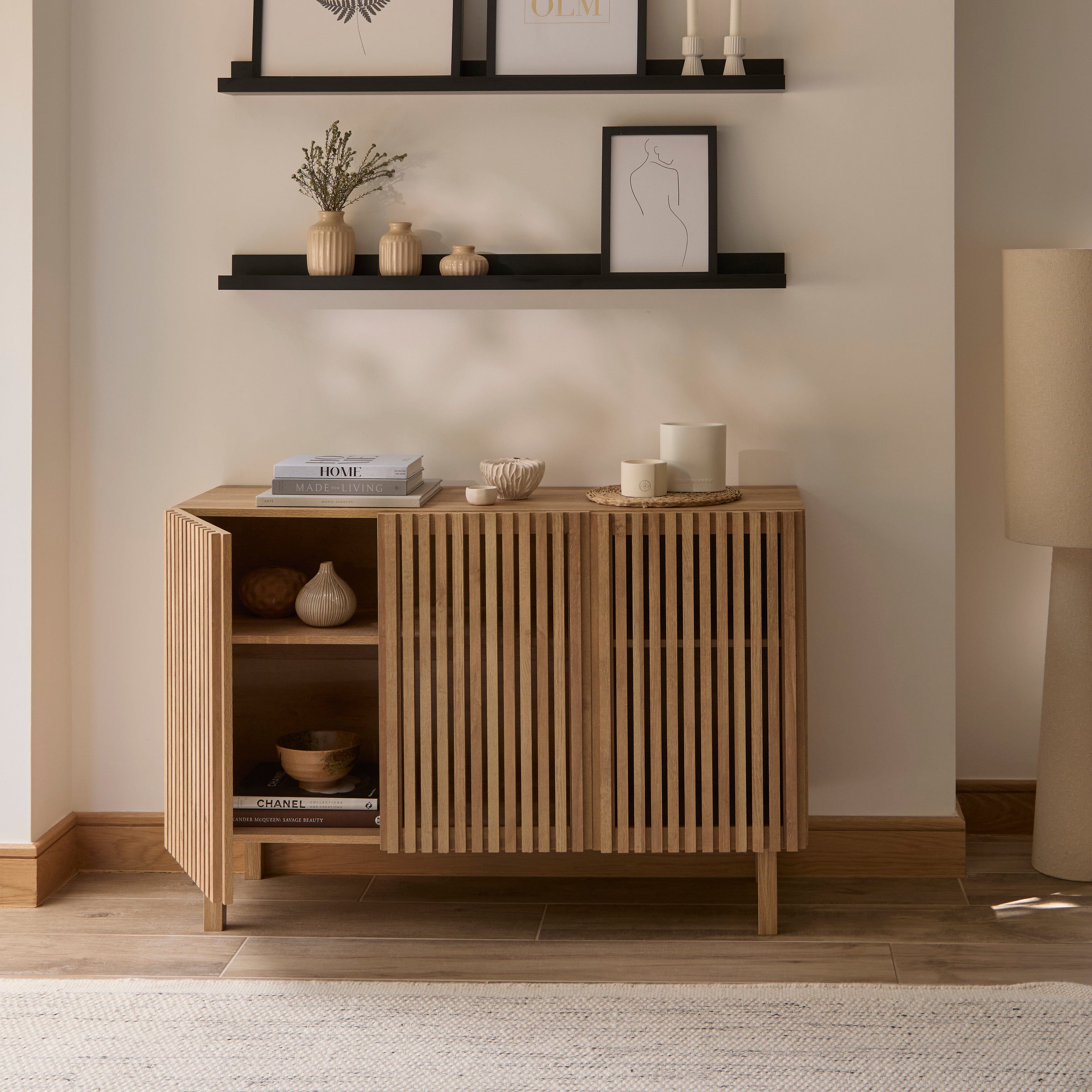 Nia 3 Door Large Sideboard - Washed Oak