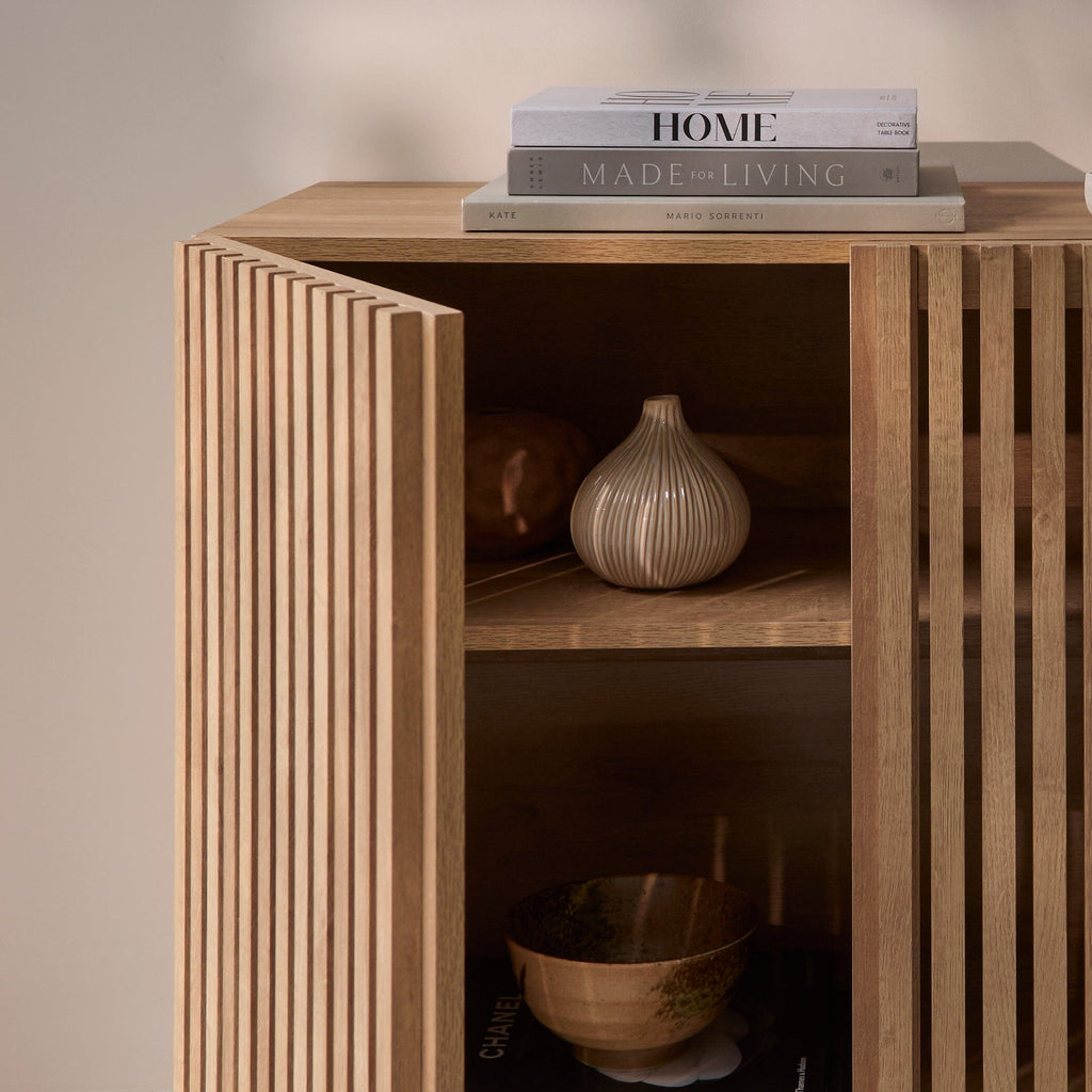 Nia 3 Door Large Sideboard - Washed Oak