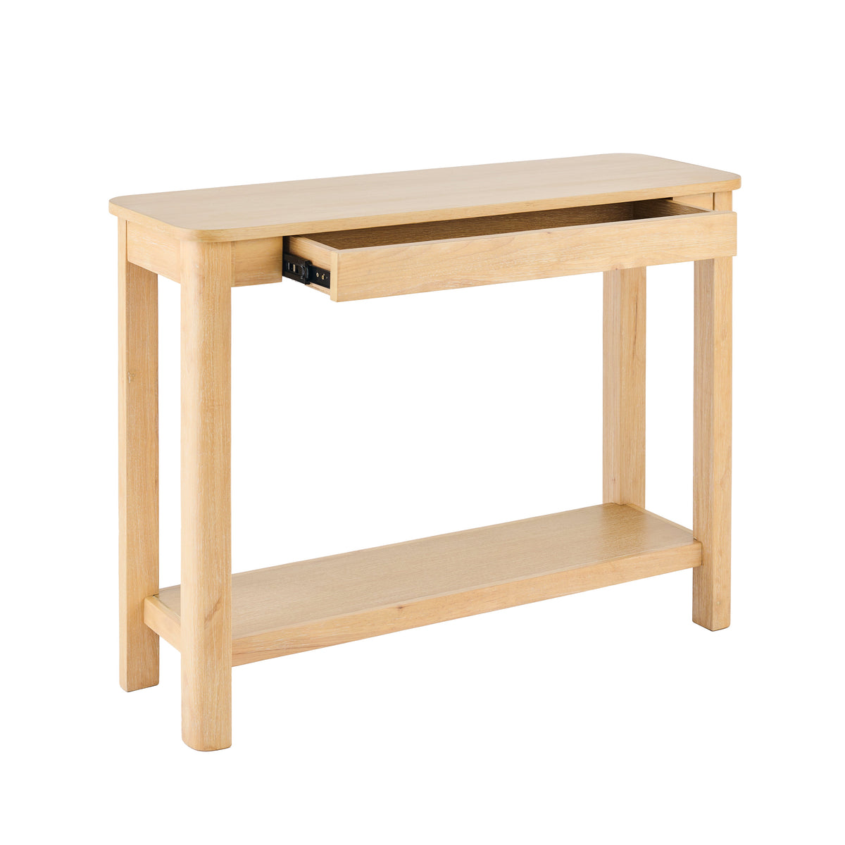 Noah Whitewash Oak 1 Drawer Console Table