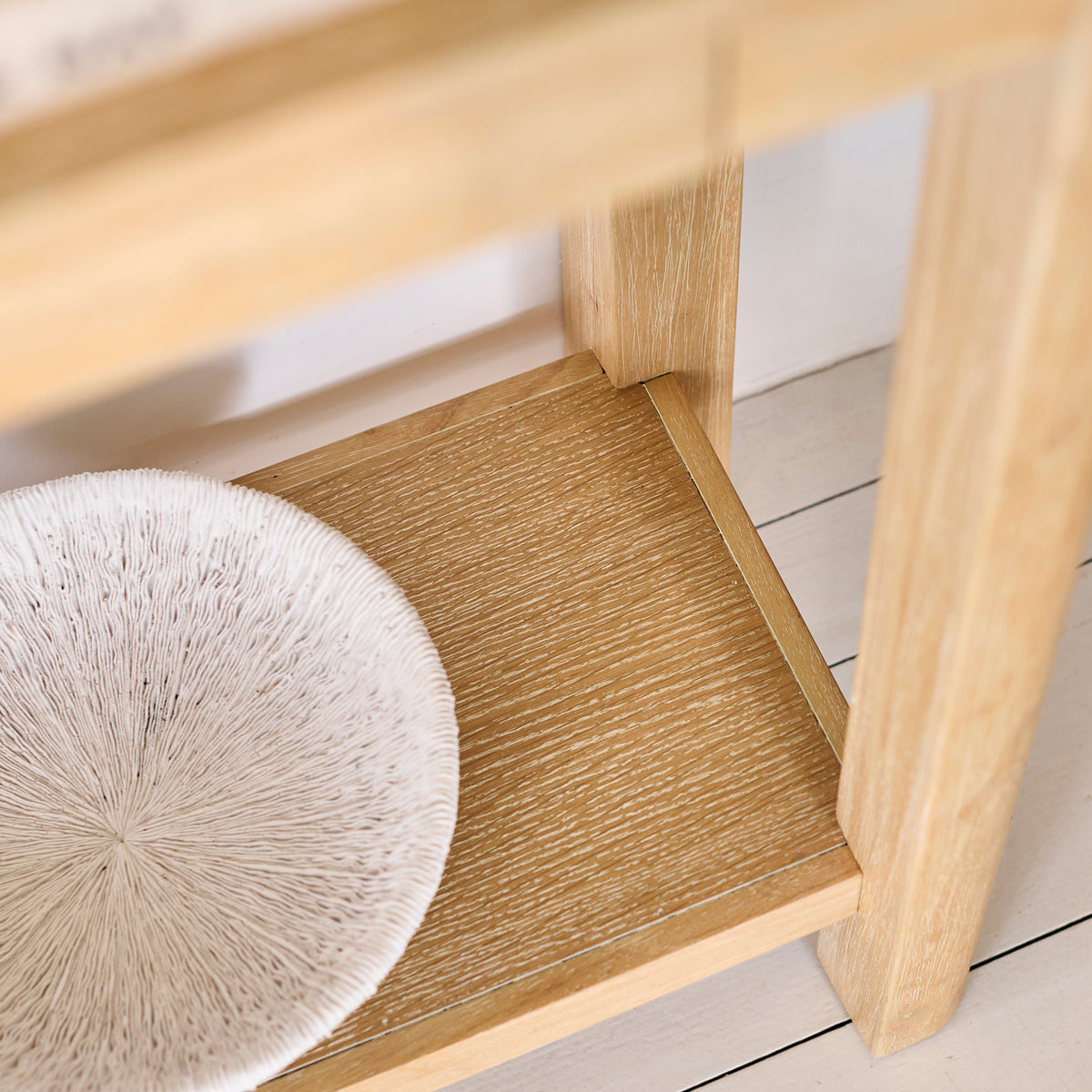 Noah Whitewash Oak 1 Drawer Console Table