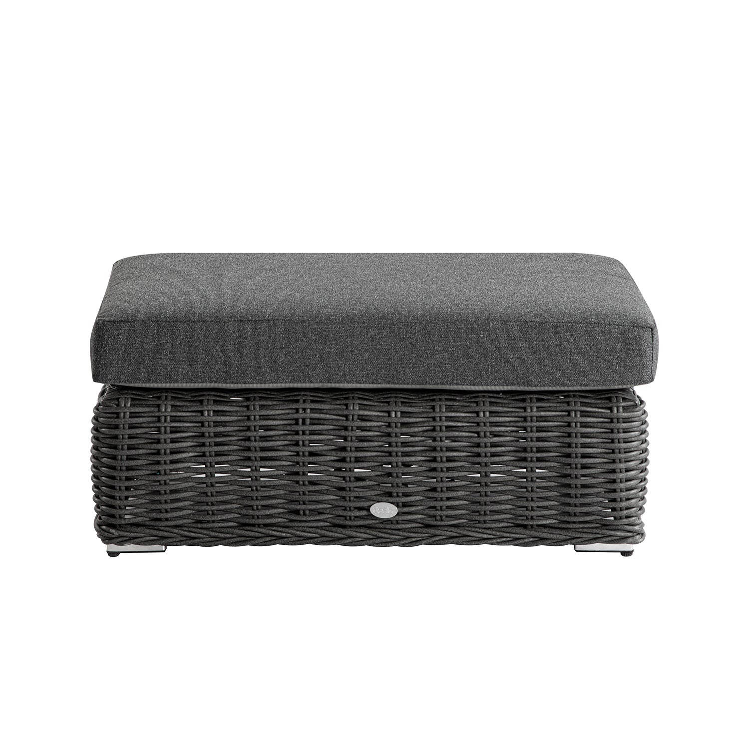 Bellagio Round Wicker Outdoor Bench, Dark Grey