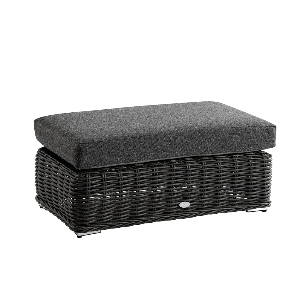 Bellagio Round Wicker Outdoor Bench, Dark Grey