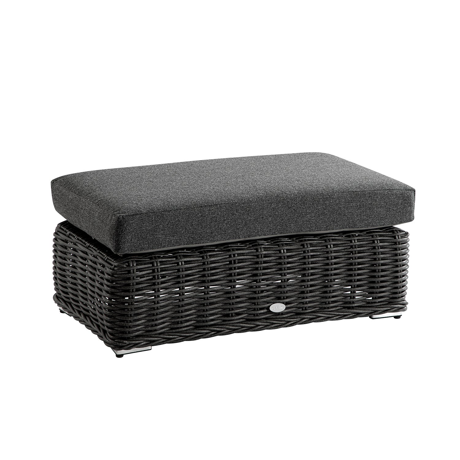Bellagio Round Wicker Outdoor Bench, Dark Grey