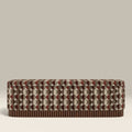 Oberon Storage Ottoman | Multicolour Orbis Patterned Fabric & Walnut