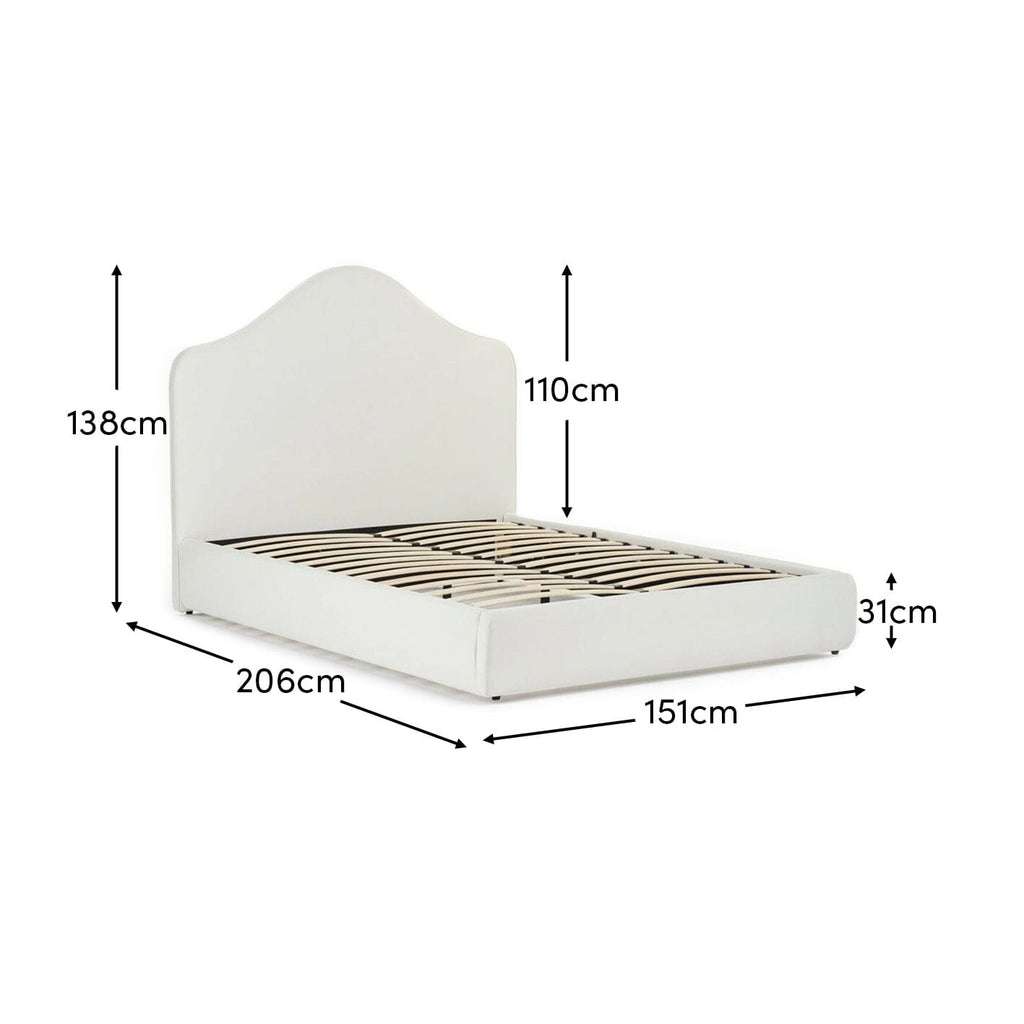 Odette Double Ottoman Bed - Ivory