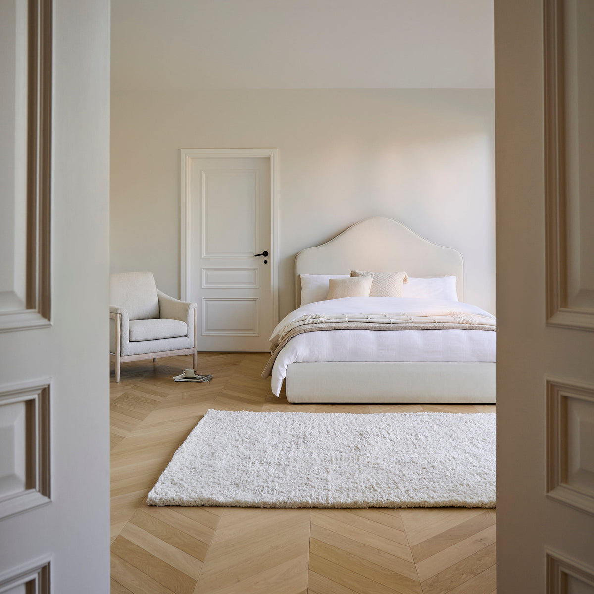 Odette King Size Ottoman Bed - Ivory