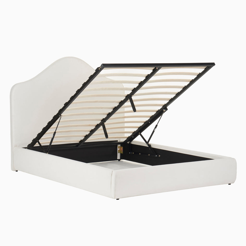 Odette King Size Ottoman Bed - Ivory