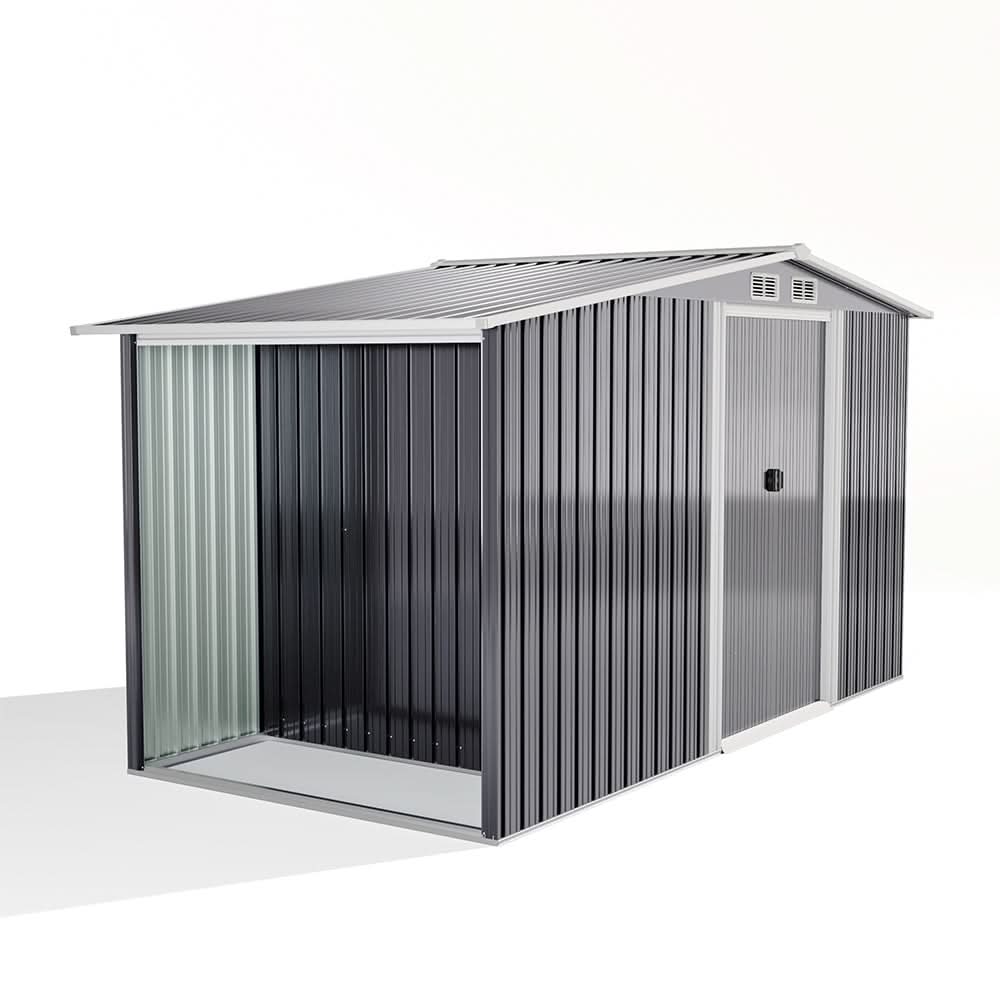 4×8/ 6×8 / 8×8/ 10×8ft Steel Garden Storage Bike Shed with Gable Roof Top Air Circulation Design