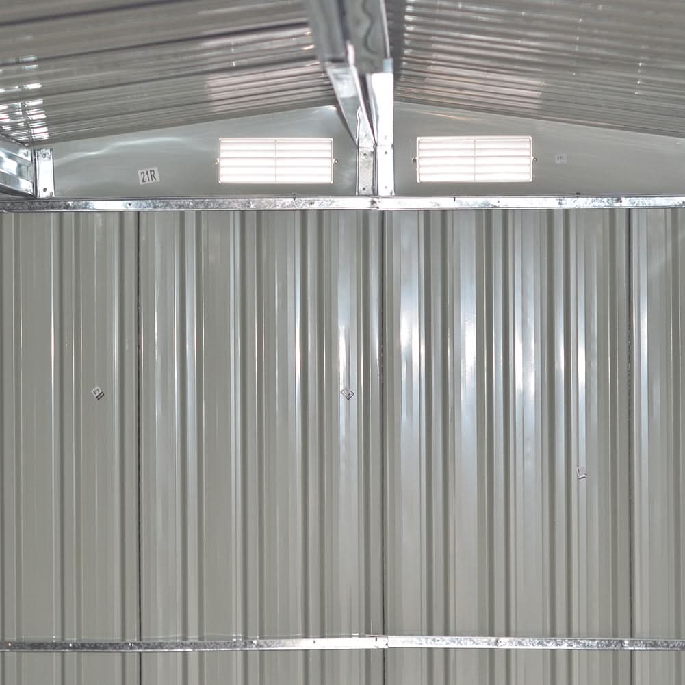 4×8/ 6×8 / 8×8/ 10×8ft Steel Garden Storage Bike Shed with Gable Roof Top Air Circulation Design