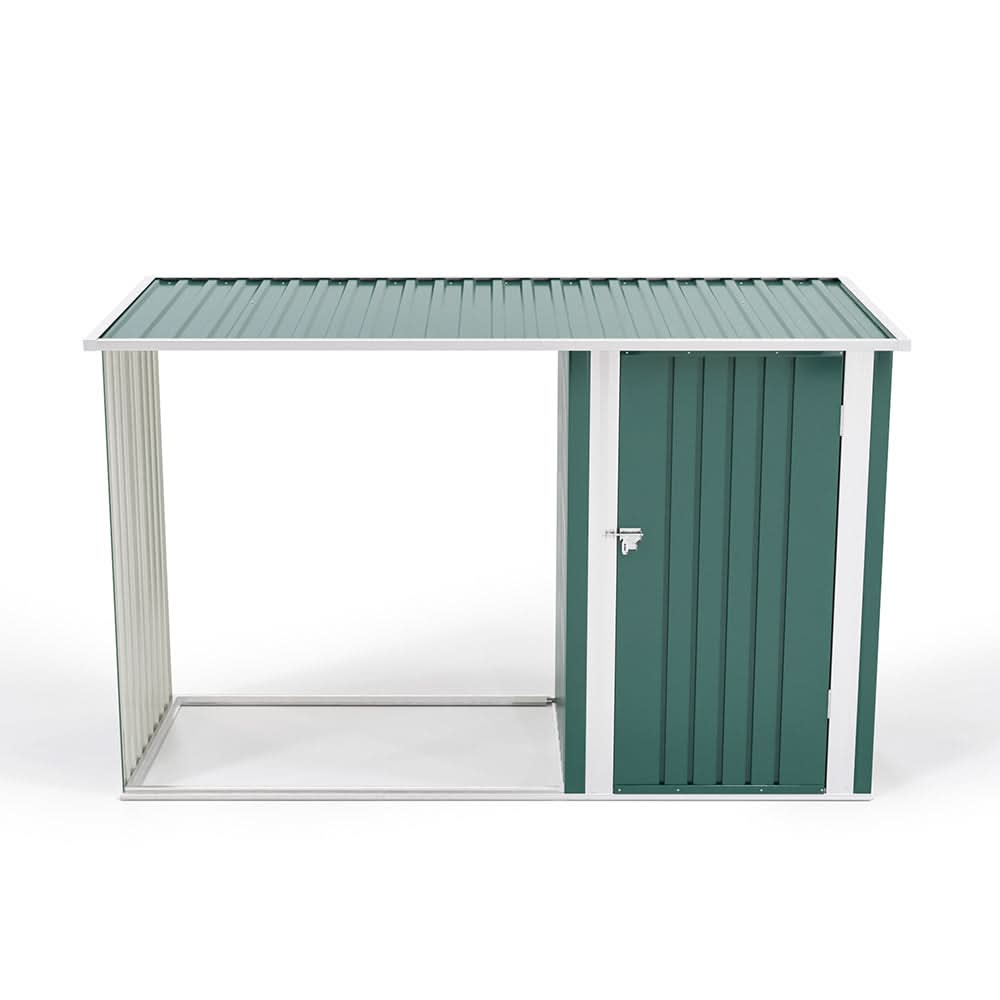 8ft Wood Outdoor Firewood Log Storage Shed