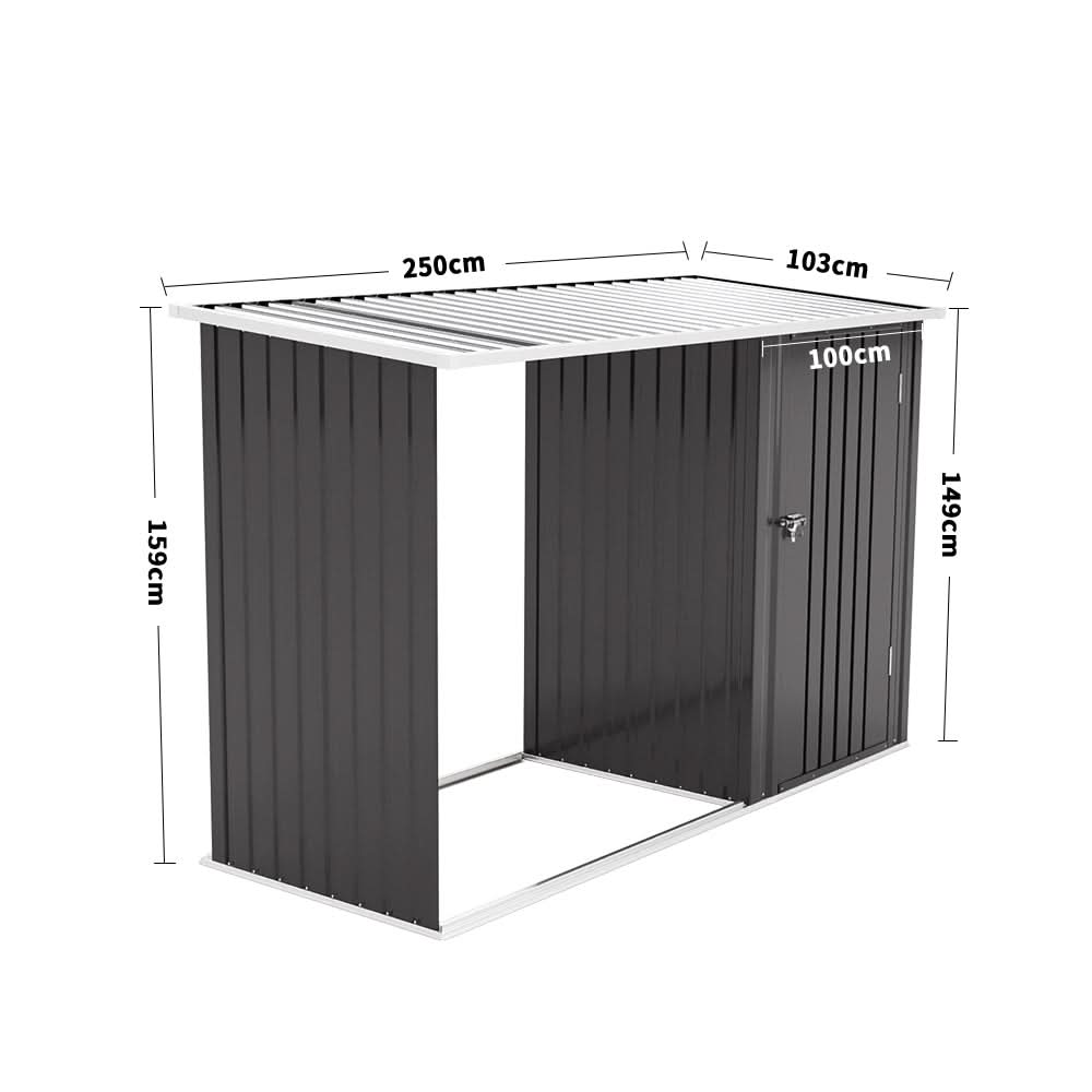 8ft Wood Outdoor Firewood Log Storage Shed
