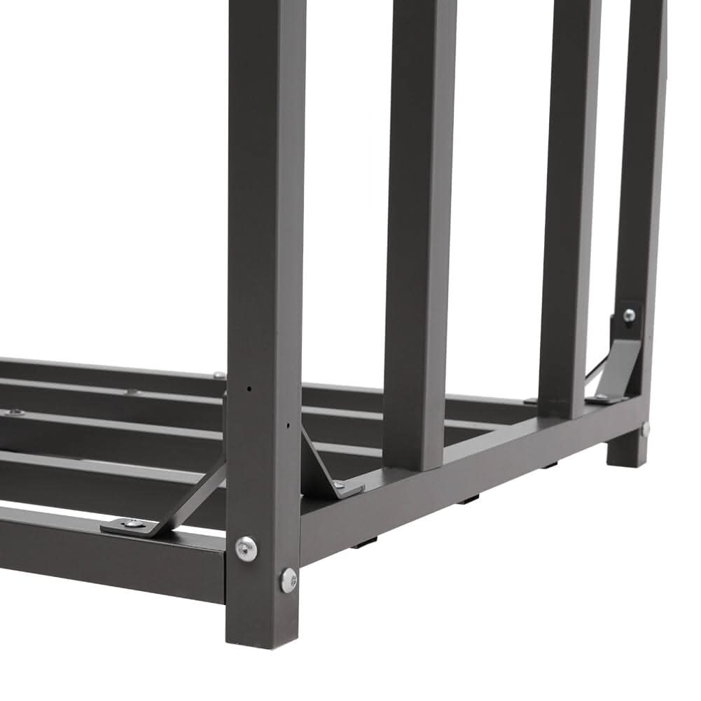 185cm W Garden Metal Tube Firewood Rack with Roof
