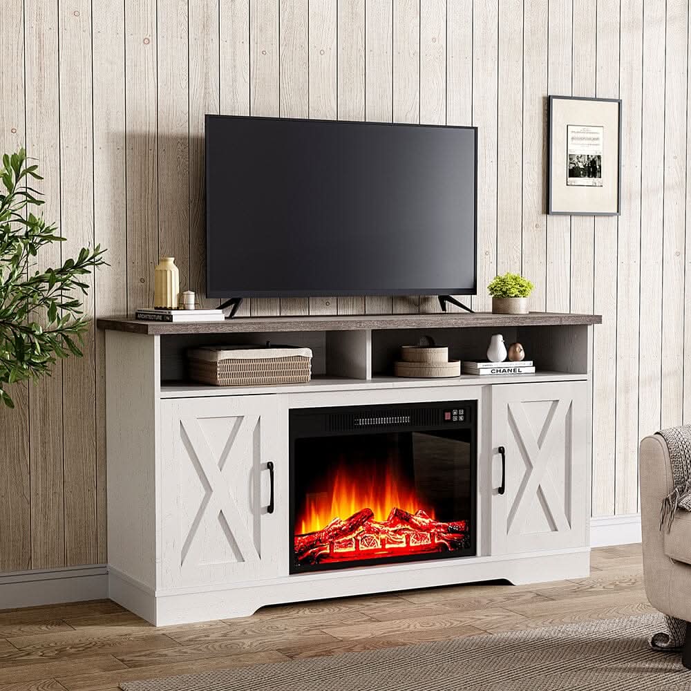 54inch W Freestanding Fireplaces Recessed Electric Fireplace TV Stand