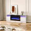36 Inch Recessed Electric Fireplace TV Stand with Closed Storage