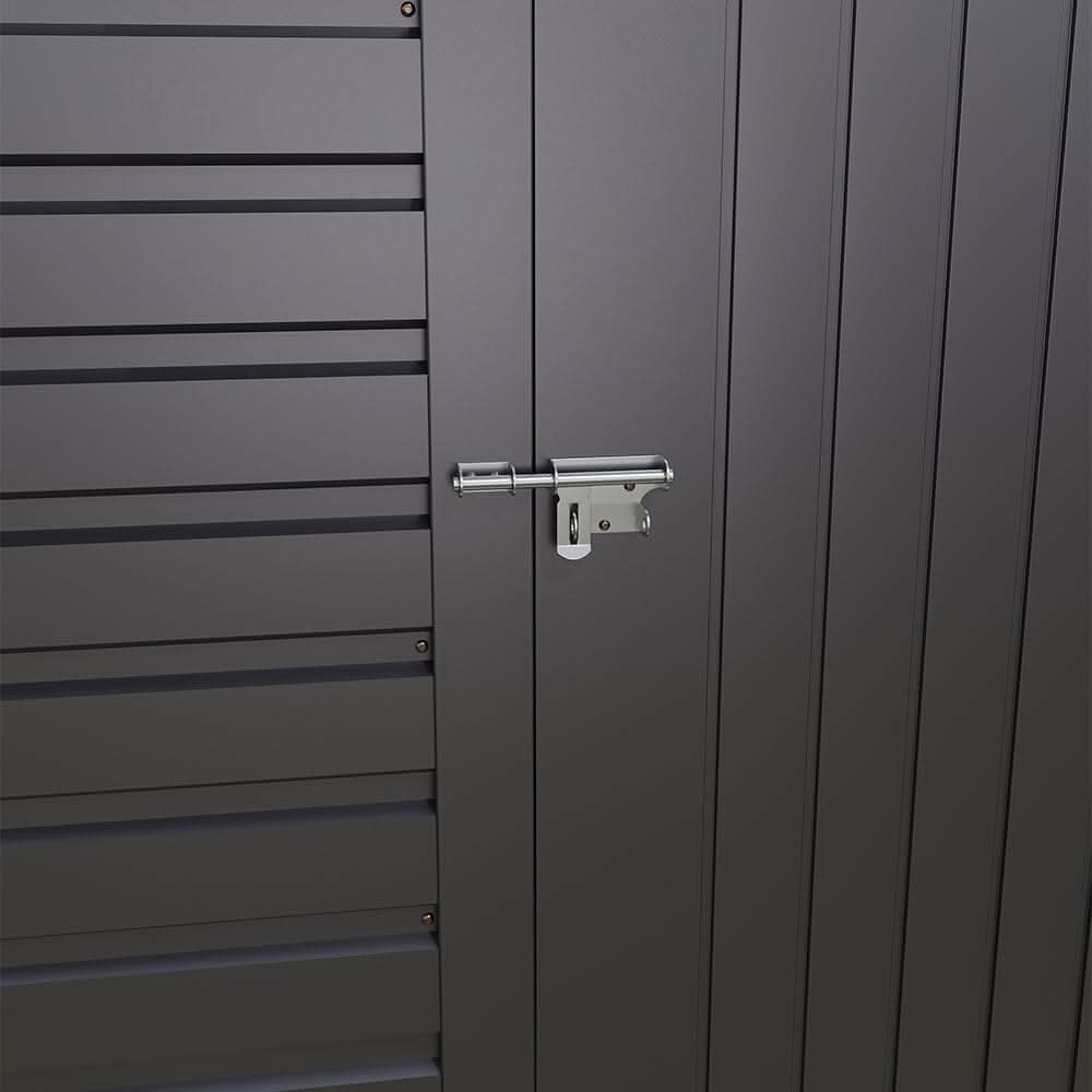 6×4ft Galvanized Steel Outdoor Garden Storage Shed