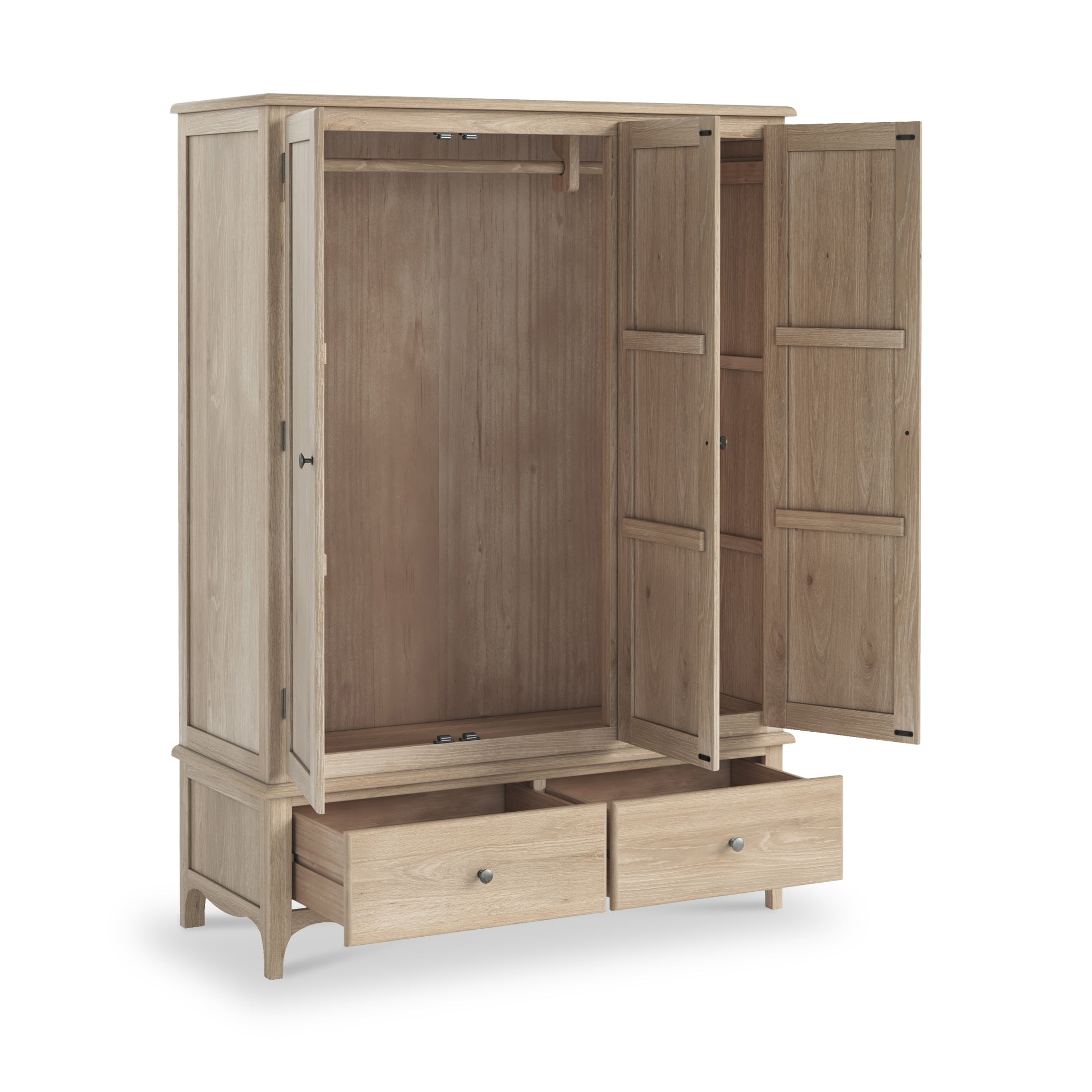 Celine Washed Oak Triple Wardrobe