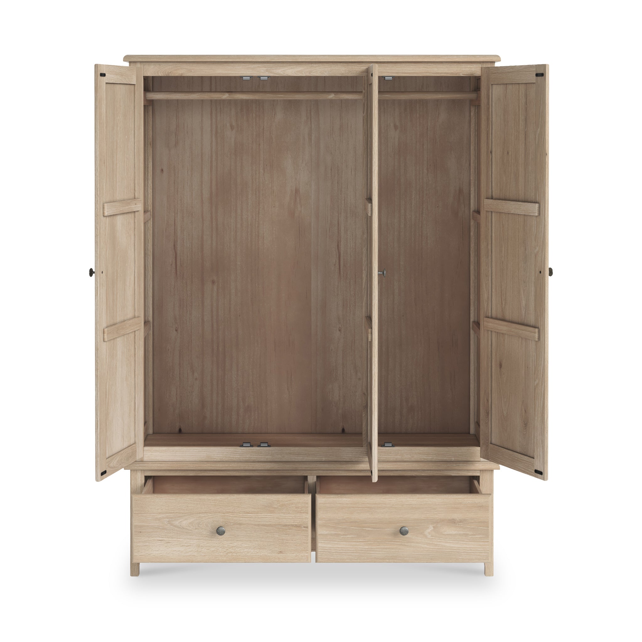 Celine Washed Oak Triple Wardrobe