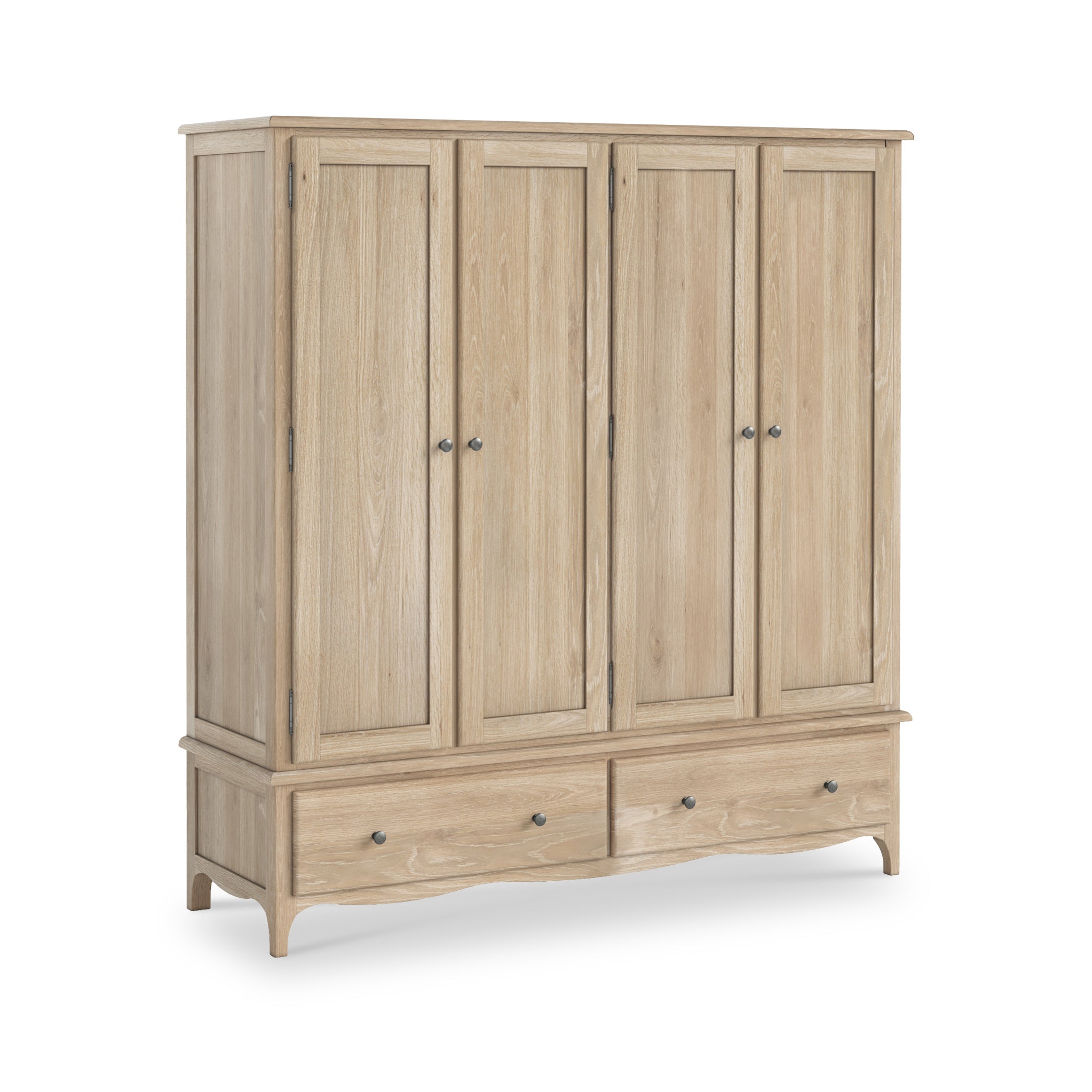 Celine Washed Oak 4 Door Wardrobe