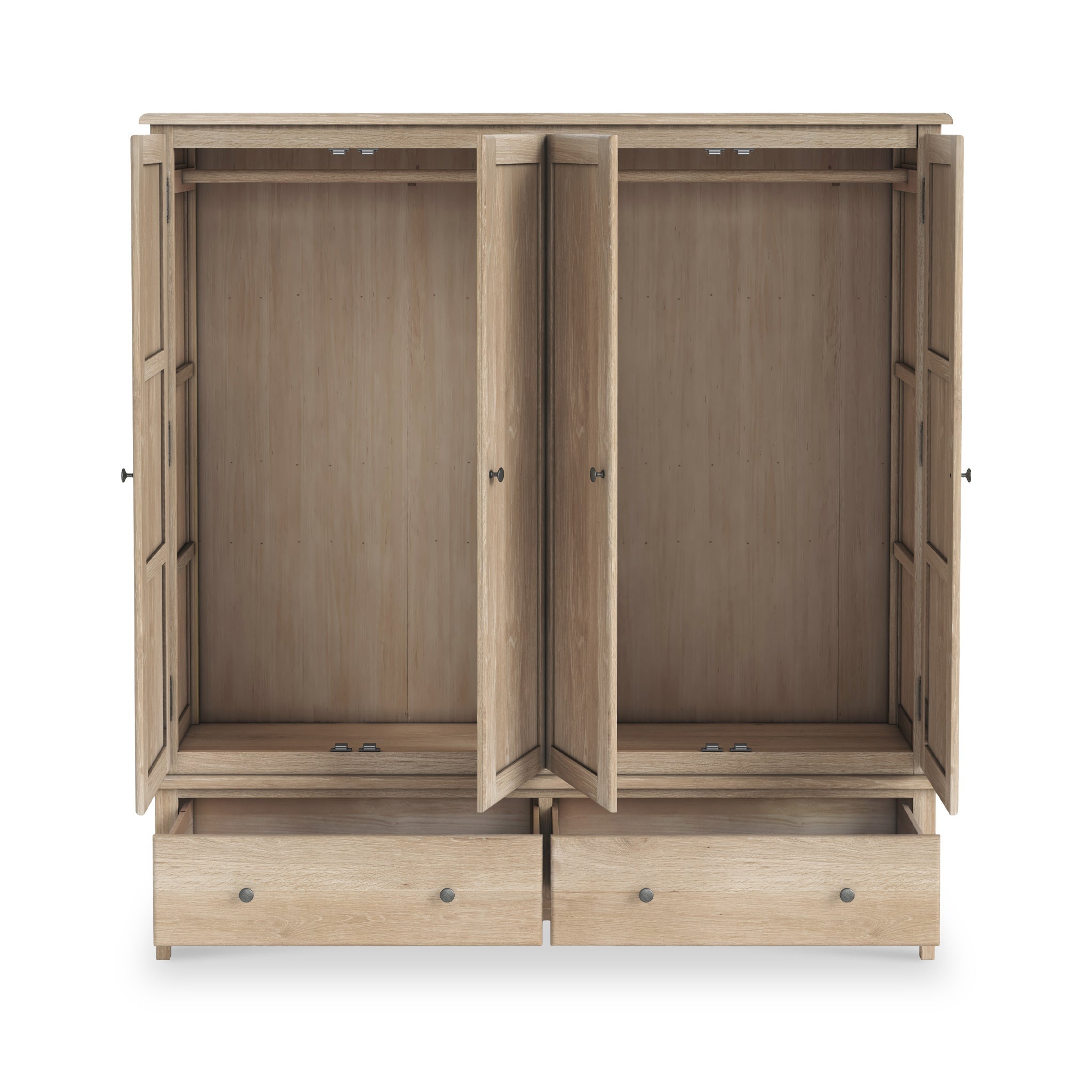 Celine Washed Oak 4 Door Wardrobe