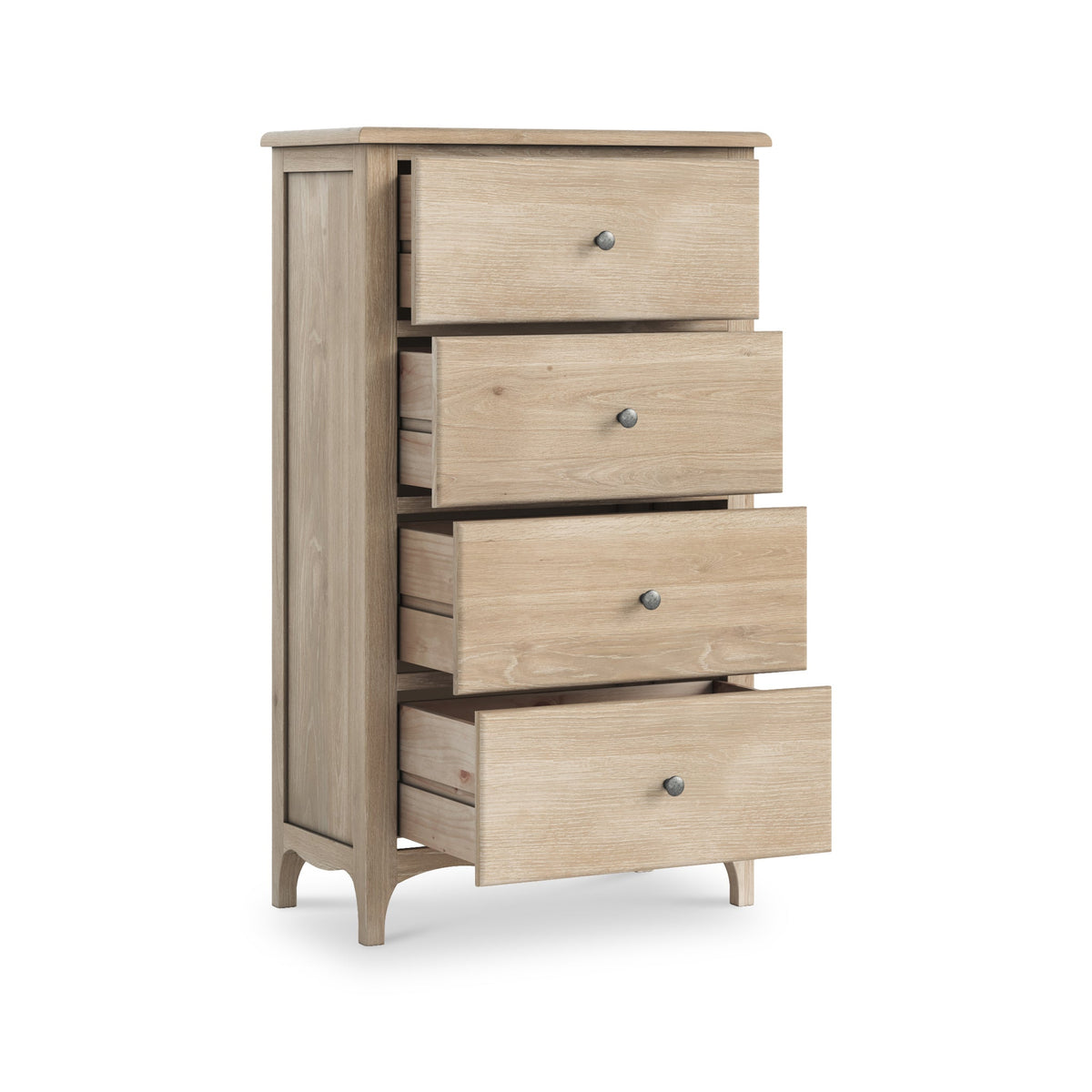 Celine Washed Oak XL 4 Drawer Tallboy Chest
