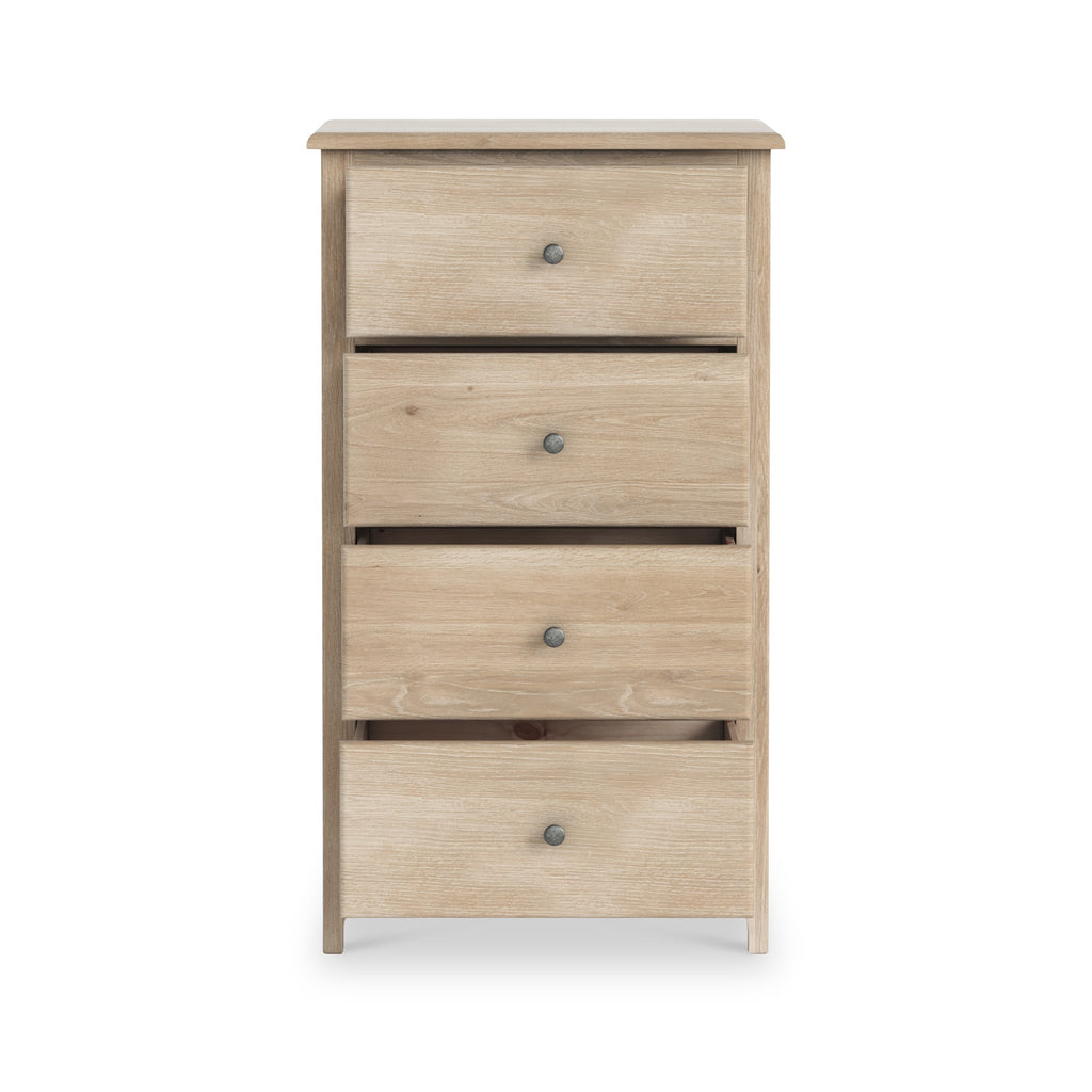 Celine Washed Oak XL 4 Drawer Tallboy Chest