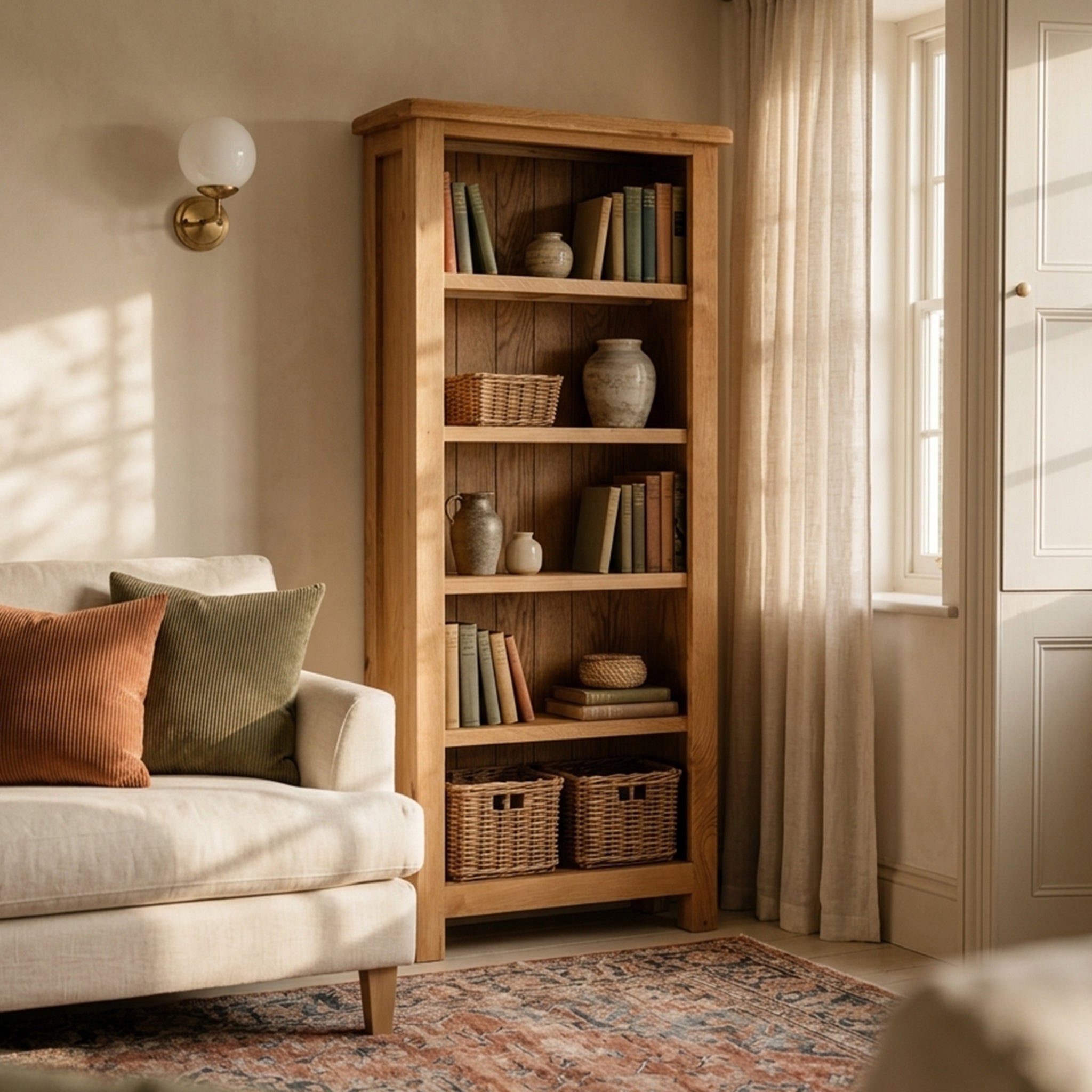 Surrey Oak Slim Bookcase
