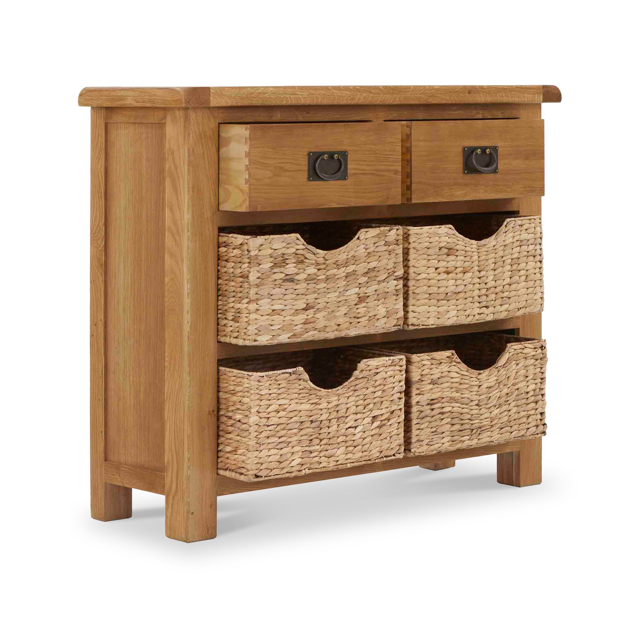 Zelah Oak Small Sideboard with Baskets