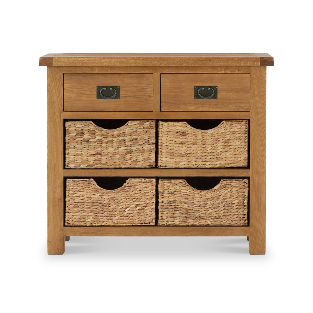 Zelah Oak Small Sideboard with Baskets