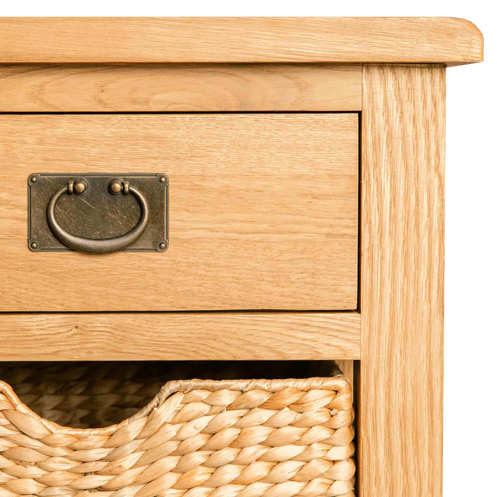 Surrey Oak Console Table with Baskets