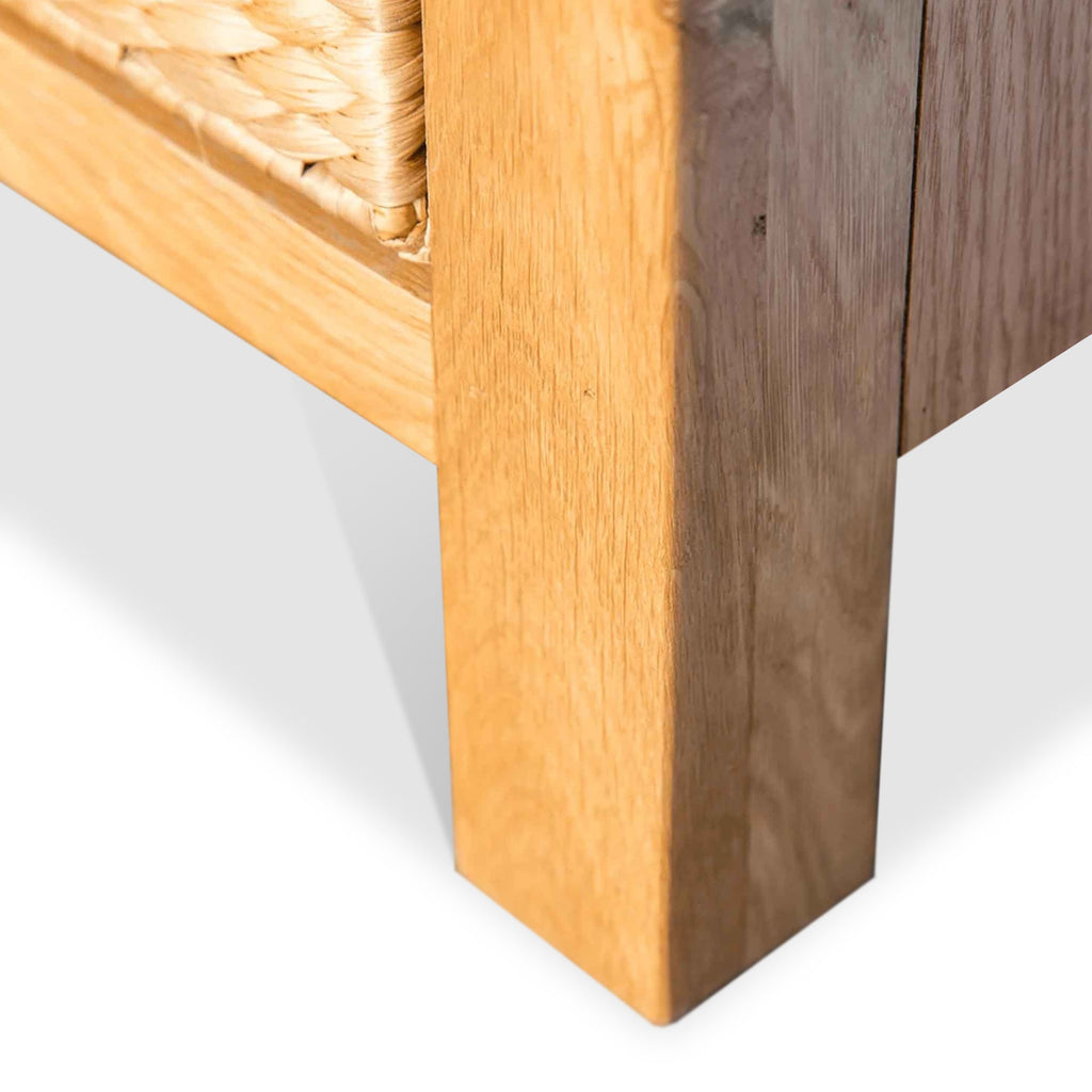 Surrey Oak Corner TV Stand with Baskets