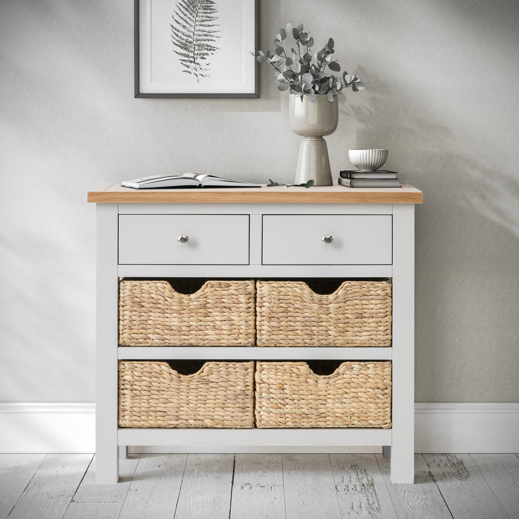 Farro Console Table with Baskets