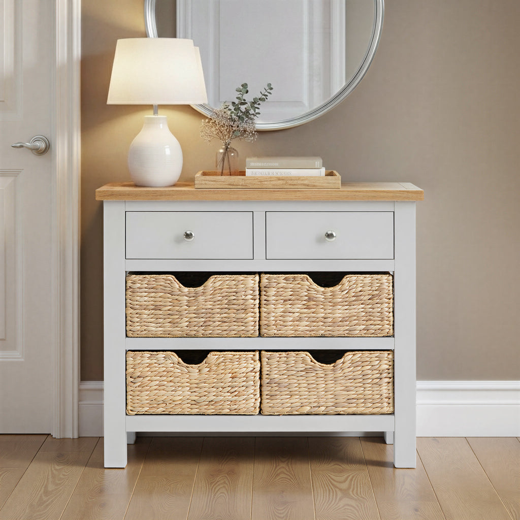 Farro Console Table with Baskets