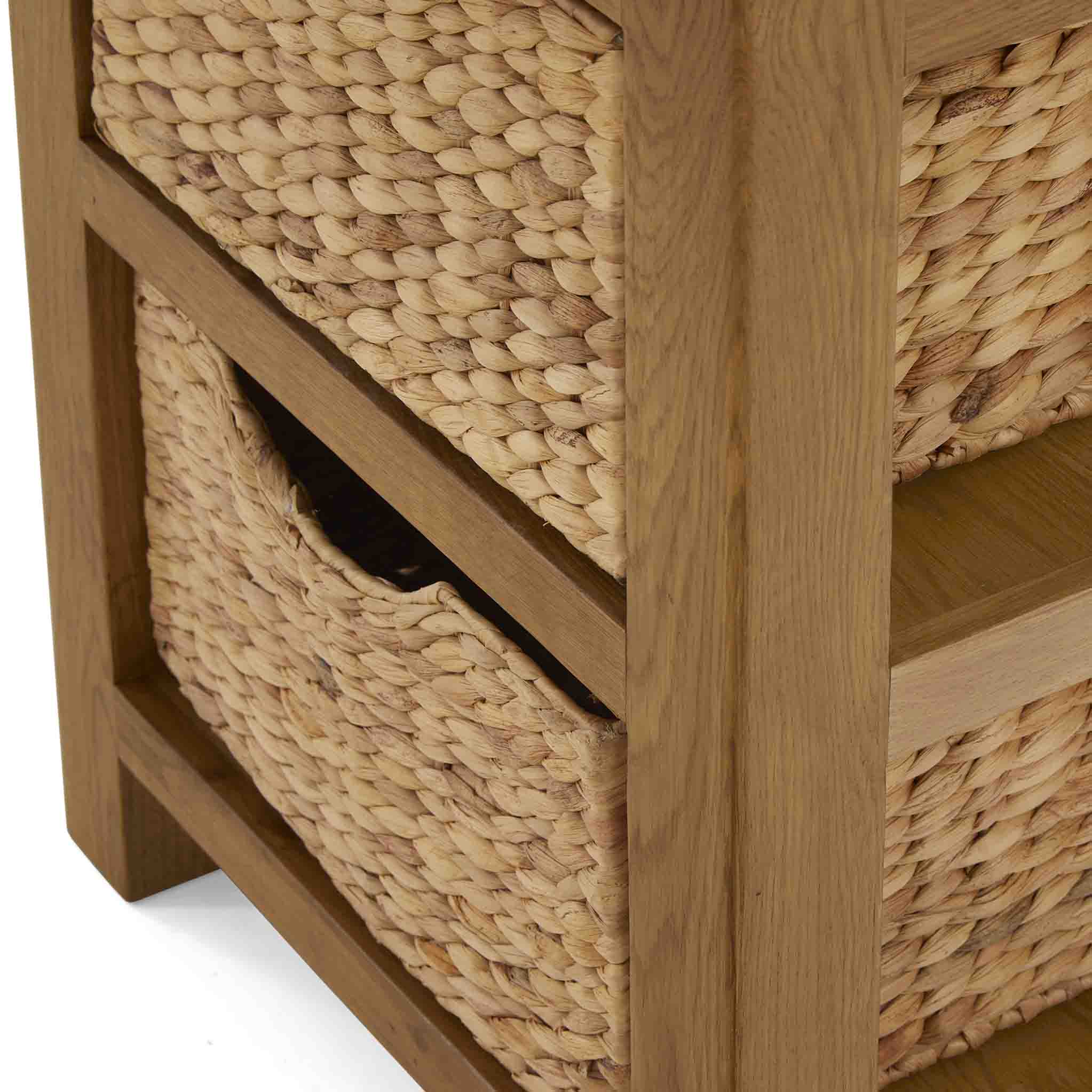Zelah Oak Telephone Table with Baskets
