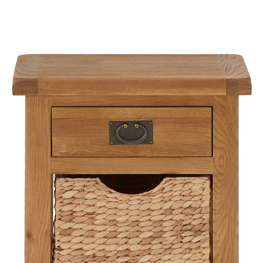 Zelah Oak Telephone Table with Baskets