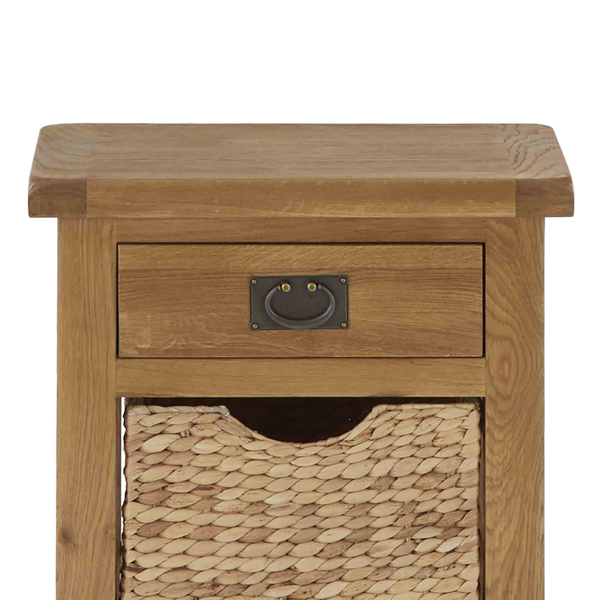 Zelah Oak Telephone Table with Baskets