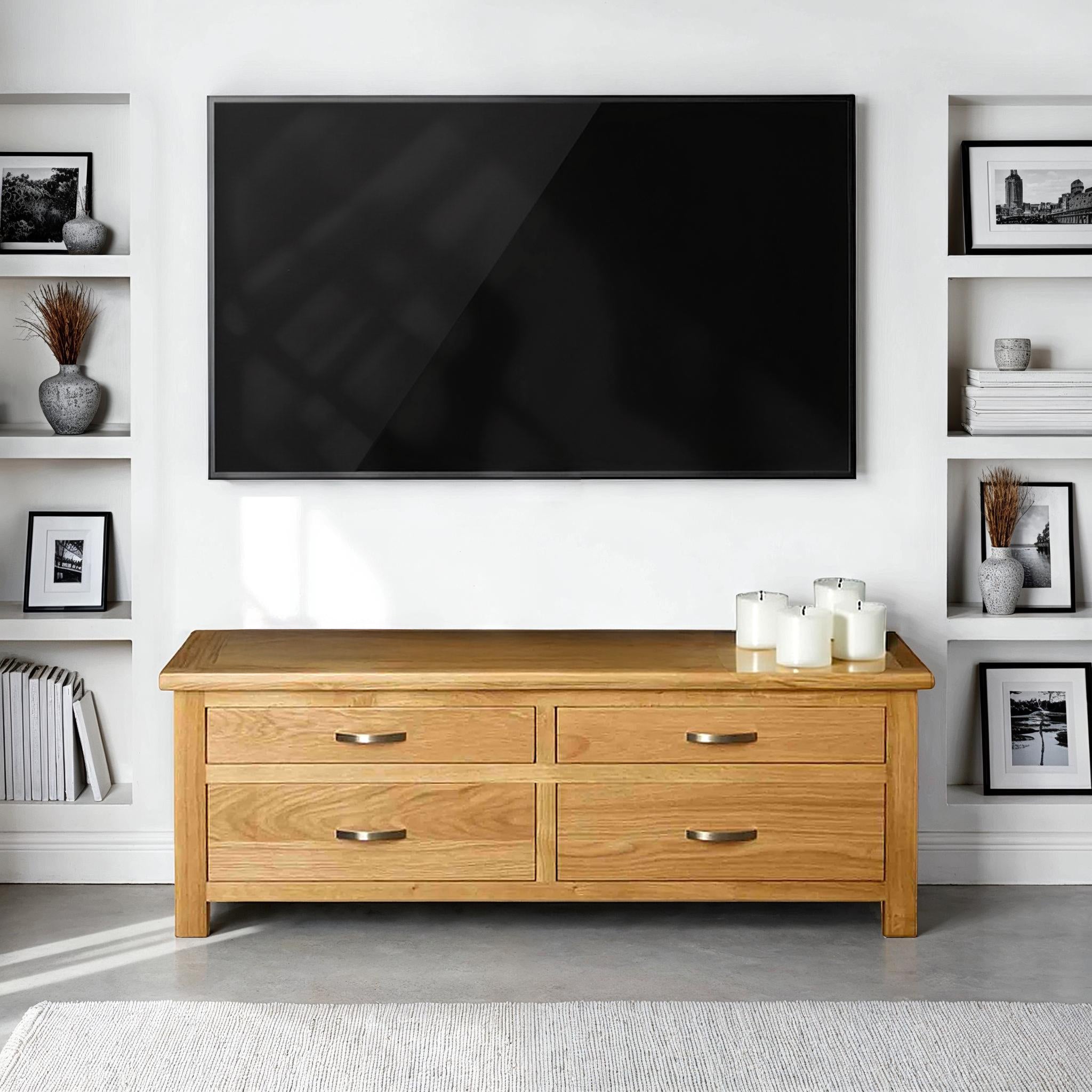 London Oak Large Smart TV Stand